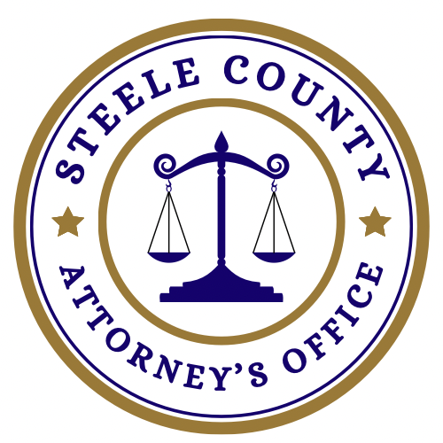 Attorney's Office Logo,  Round with the scales of justice in the center